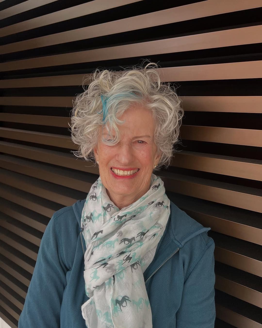 Soft silver curls with gentle curl shaping